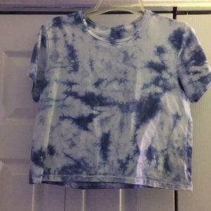 Blue and White SHEIN crop-top